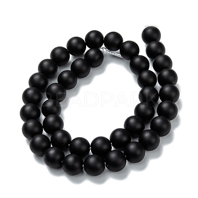 Natural Black Onyx Beads Strands G-Z024-01A-1