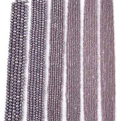 Electroplate Glass Beads Strands EGLA-A044-P6mm-B13-1