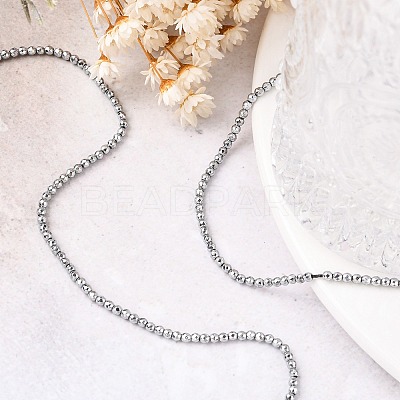 Non-Magnetic Synthetic Hematite Beads Strands G-G093-3mm-1