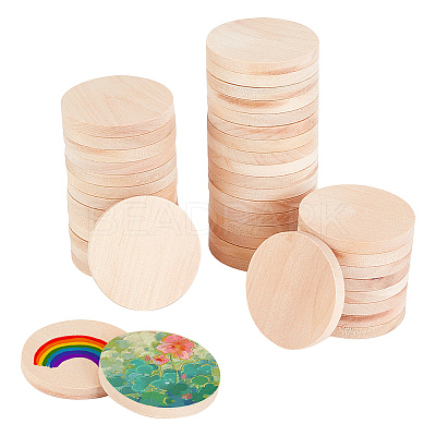 Undyed Wood Cabochons WOOD-WH0026-06A-1