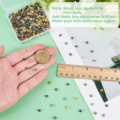320Pcs 4 Colors Alloy Shank Buttons BUTT-FG0001-62-1