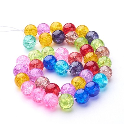 Crackle Glass Beads Strands GGM004-1