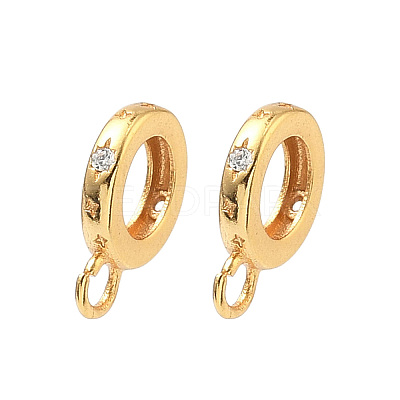 Brass Micro Pave Clear Cubic Zirconia Tube Bails KK-H532-42G-1