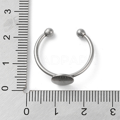 Non-Tarnish Adjustable 304 Stainless Steel Finger Rings Components STAS-K278-04B-P-1