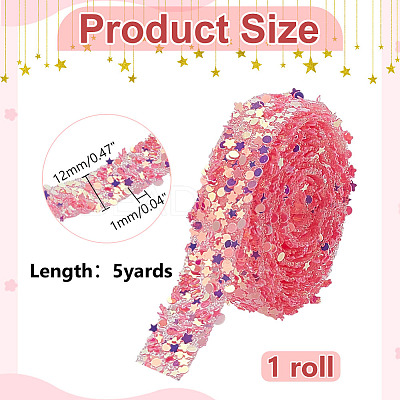 5 Yards Glitter PVC Sequins Hotfix Ornament Accessories DIY-WH0128-19B-1