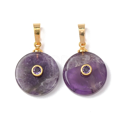 Natural Banded Amethyst Pendants G-P628-03G-07-1