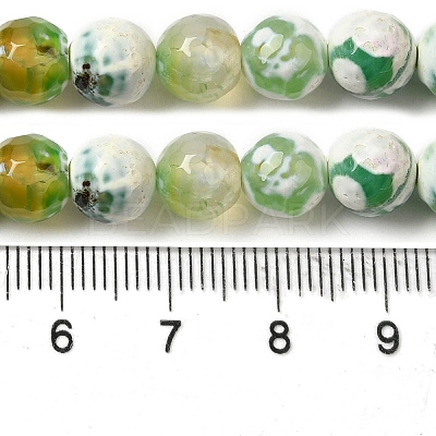 Dyed & Heated Natural Fire Crackle Agate Beads Strands G-P539-B01-24-1