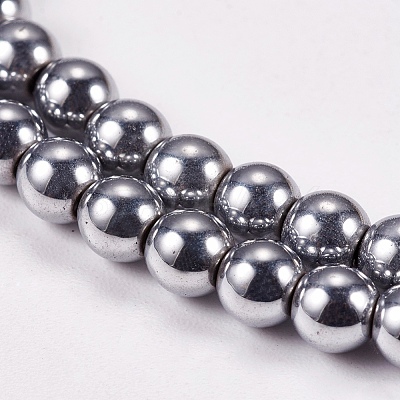 Electroplate Non-magnetic Synthetic Hematite Beads Strands X-G-J169A-4mm-02-1