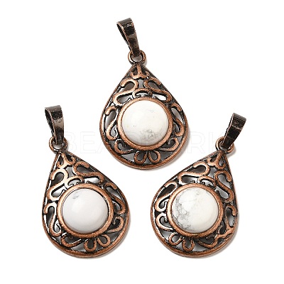 Natural Howlite Pendants G-H065-02R-15-1
