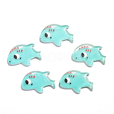 Ocean Theme Opaque Resin Cabochons OCEA-PW0001-76D-1