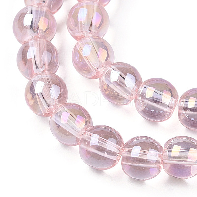 Electroplate Transparent Glass Beads Strands GLAA-T032-T6mm-AB10-1