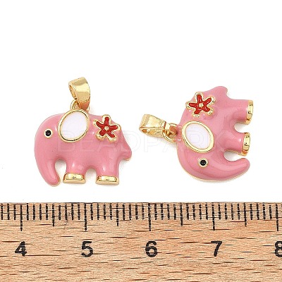 Brass Enamel Pendants KK-T001-04G-B-1