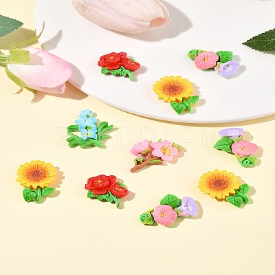 25Pcs 5 Styles Opaque Resin Cabochons RESI-FS0001-97-1
