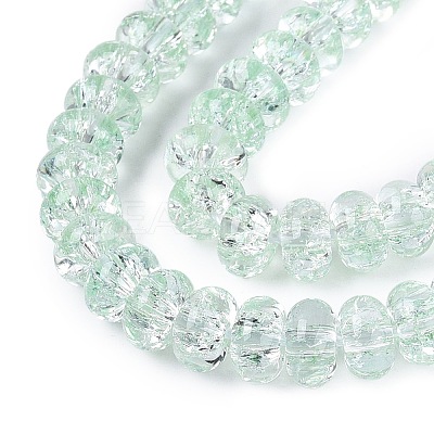 Crackle Transparent Glass Beads Strands GLAA-N069-02A-04-1