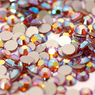 Glass Flat Back Rhinestone RGLA-C002-SS16-203AB-1