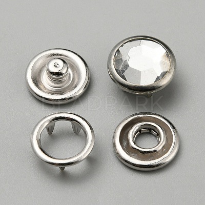 4Pcs Brass & Resin Snap Button BUTT-WH0028-79J-1