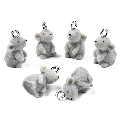 Flocky Resin Pendants X-RESI-N032-06-1