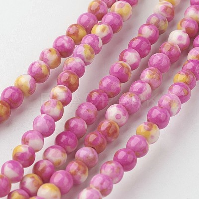 Natural Ocean White Jade Bead Strands G-G916-4mm-03-1