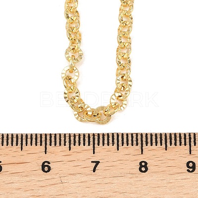4MM Brass Textured Rolo Chain Necklaces for Men Women NJEW-L012-05G-1