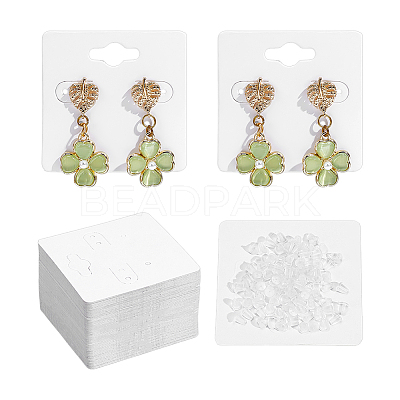 200Pcs Square Paper Earring Display Cards CDIS-ME0001-01A-1