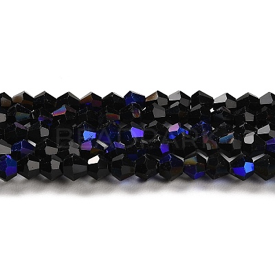Transparent Electroplate Glass Beads Strands GLAA-F029-4mm-D02-1