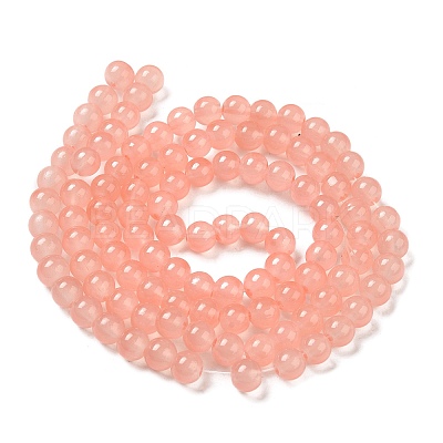 Baking Paint Imitation Jade Glass Round Bead Strands X1-DGLA-Q021-8mm-03-1