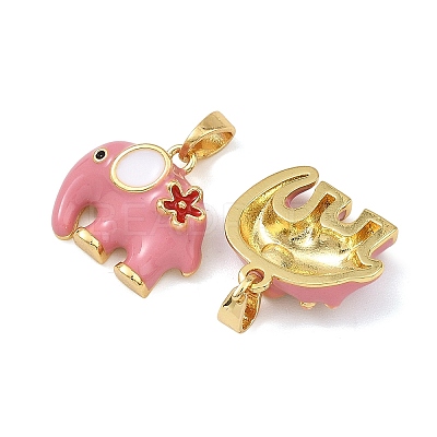 Brass Enamel Pendants KK-T001-04G-B-1