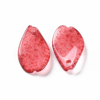 Transparent Spray Painted Glass Pendants GLAA-S190-014G-02-1
