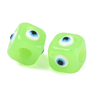 Resin Evil Eye European Beads RESI-A021-18-1