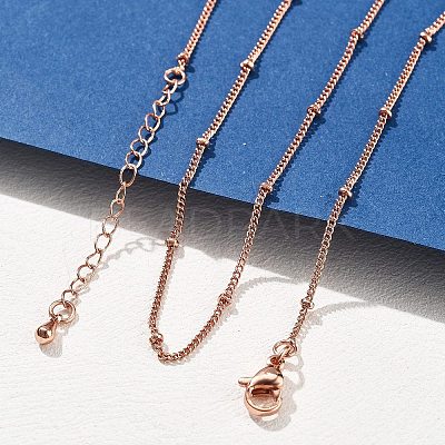 2MM Brass Satellite Chain Necklaces for Women NJEW-D302-49RG-1