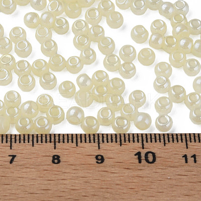 6/0 Imitation Jade Glass Seed Beads SEED-N004-006-12-1