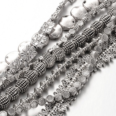 Mixed Tibetan Style Alloy Beads Strands TIBEB-O007-27-NR-1