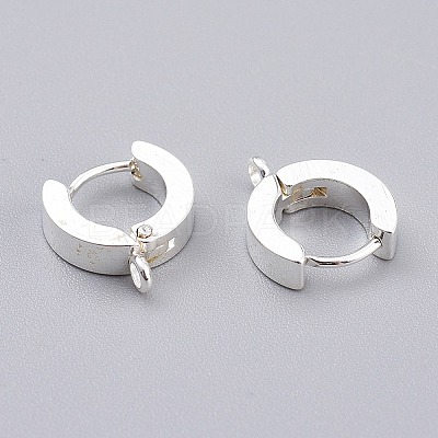304 Stainless Steel Huggie Hoop Earrings Findings STAS-I167-01C-S-1