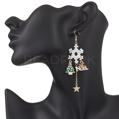 Alloy Enamel Dangle Earrings EJEW-TA00727-1