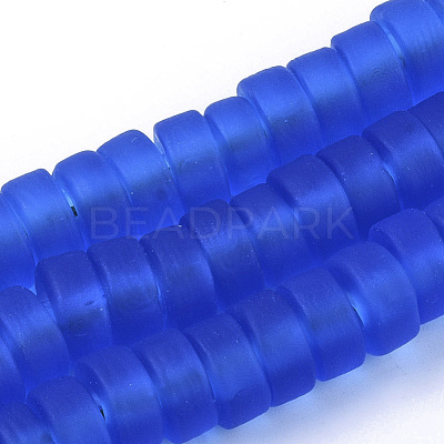 Handmade Frosted Lampwork Beads Strands LAMP-T007-11E-1