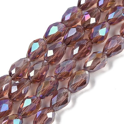 Transparent Electroplate Glass Beads Strands EGLA-N013-T10mm-B02-1