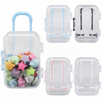 4Pcs 4 Colors Trolley Bag Shaped Plastic Storage Boxes AJEW-SP0002-60-1