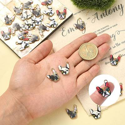 30Pcs 3 Colors Zinc Alloy Enamel Pendants ENAM-CJ0001-73-1