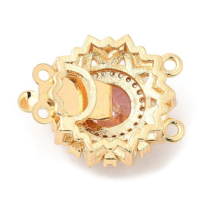 Brass Micro Pave Clear Cubic Zirconia Box Clasps KK-E052-01C-G02-1