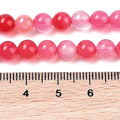 Natural Striped Agate/Banded Agate Beads Strands G-Z060-A01-A15-1