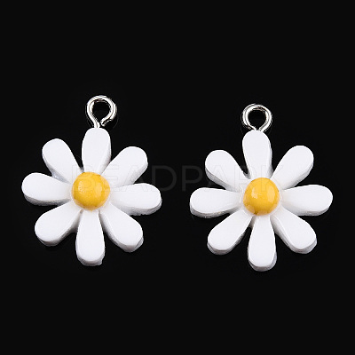 Opaque Resin Pendants X-RESI-WH0037-01B-1