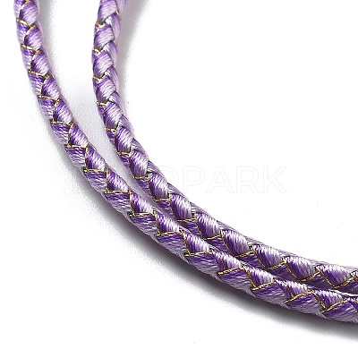 Polyester Cord Braided Necklace Makings MAK-L043-03G-22-1