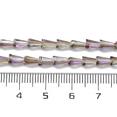 Transparent Electroplate Glass Beads Strands EGLA-H107-02A-HR01-1