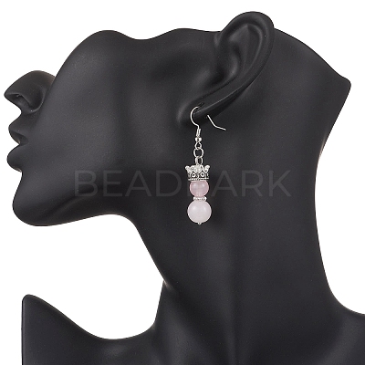 Baking Paint Imitation Jade Glass Dangle Earrings EJEW-JE06619-03-1