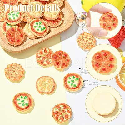 30Pcs 5 Styles Resin Imitation Pizza RESI-CJ0005-27-1