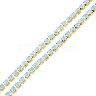 Brass Rhinestone Strass Chains CHC-N017-003A-C03-1