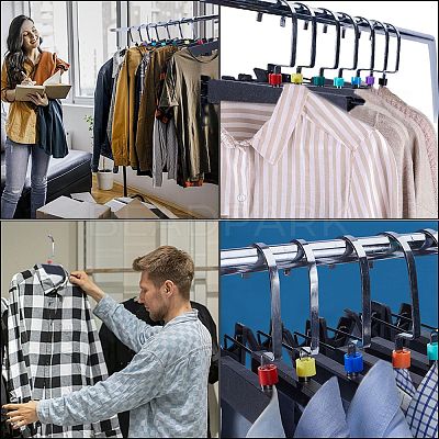 300pcs 15 Colors Blank Plastic Clothing Trouser Markers Colored Clothes Hanger Code Clip KY-CP0001-05-1
