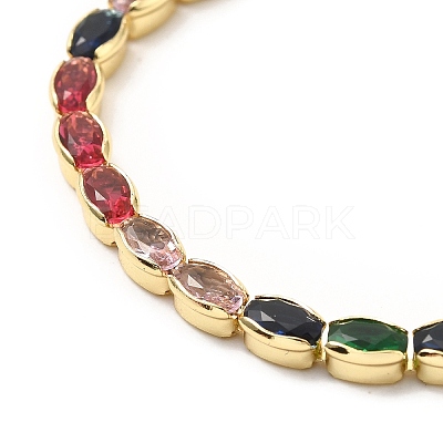 Adjustable Rack Plating Brass Cubic Zirconia & Box Chain Bracelets BJEW-A132-23G-1