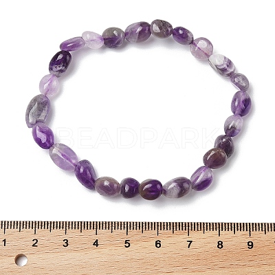 Natural Amethyst Stretch Beaded Bracelets LS-BJEW-K213-C22-1