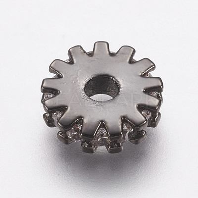 Brass Micro Pave Cubic Zirconia Bead Spacers ZIRC-E143-21B-1